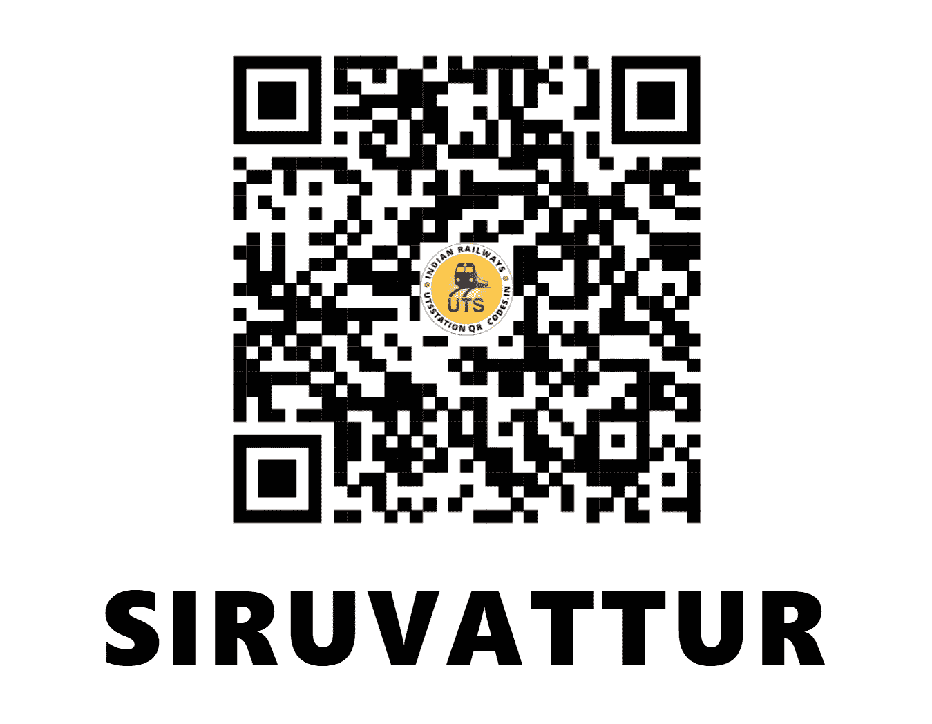 UTS QR Code for SIRUVATTUR - SRVT (SR - TAMIL NADU)